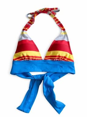 Vintage Y2K Via Brazil Striped Halter Bikini Top – Size Small NWT